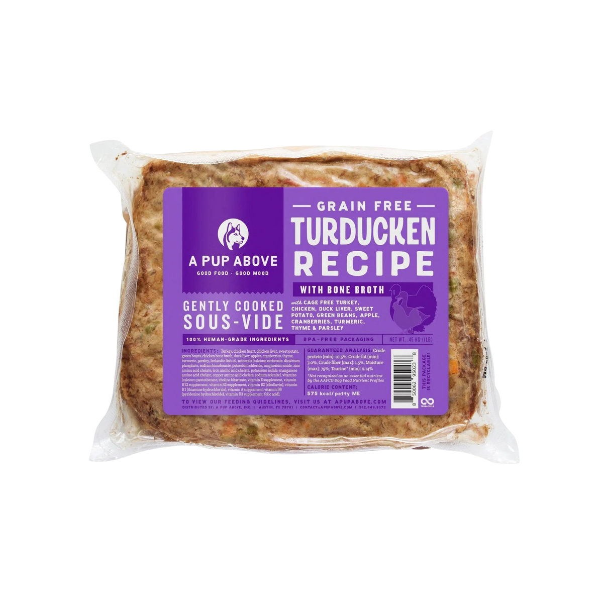 A Pup Above Turducken Recipe Gently Cooked Dog Food, 1lb