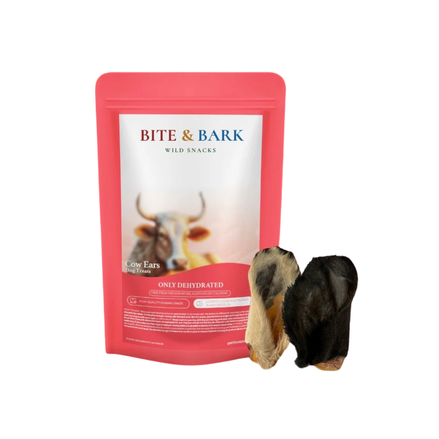 Bite & Bark Wild Snacks Cow Ears for Dogs & Cats