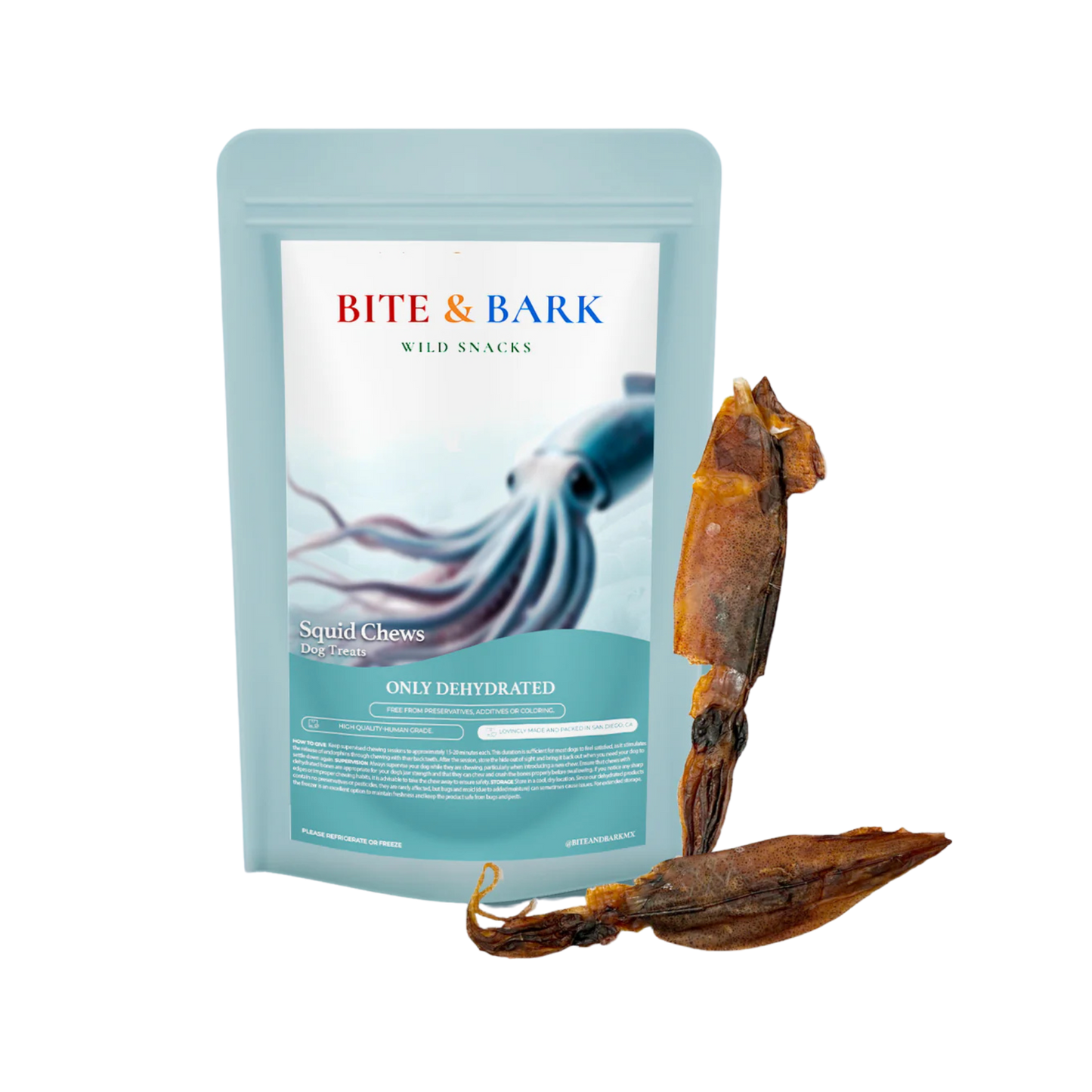 Bite & Bark Wild Snacks Squid Chews for Dogs & Cats