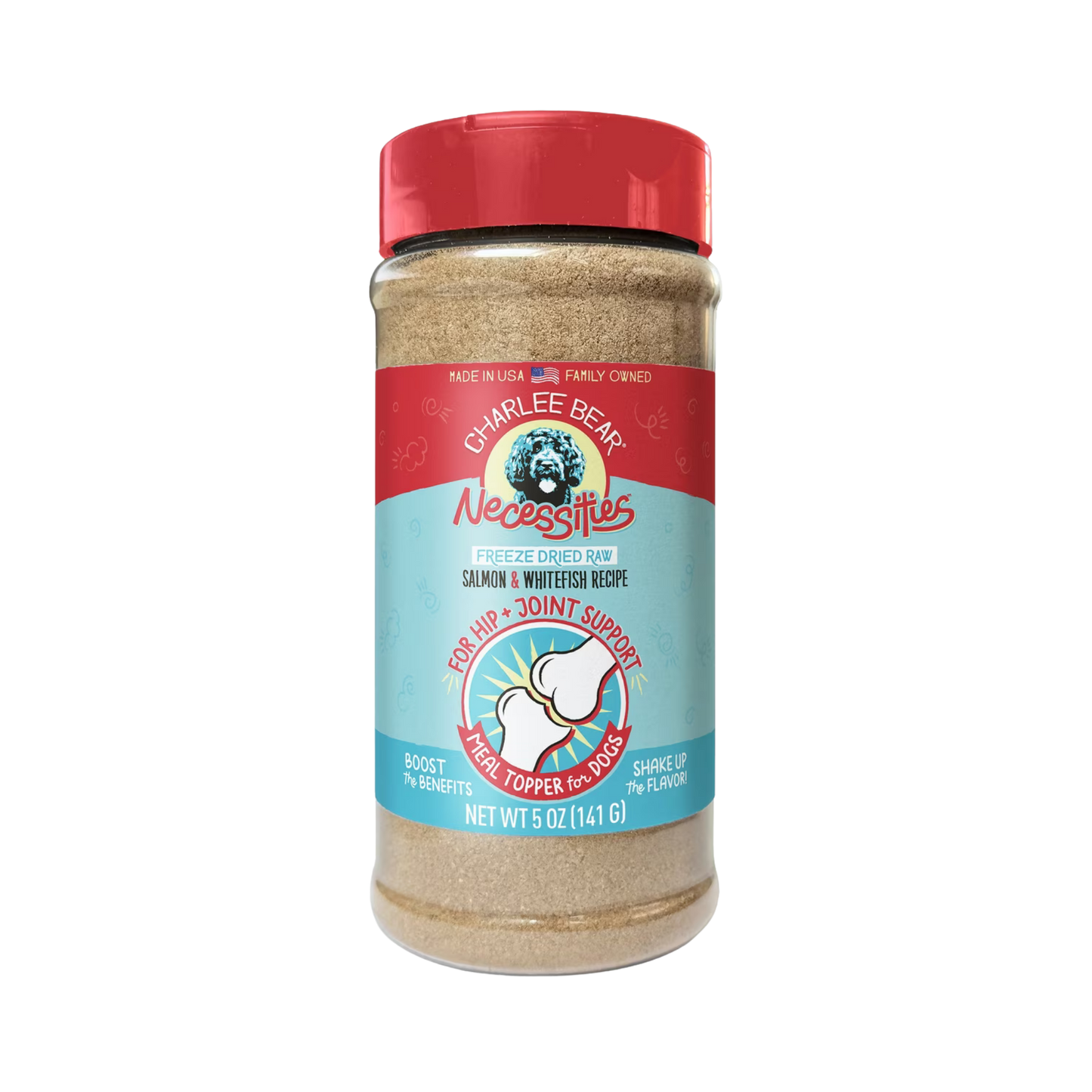 Charlee Bear Necessities Freeze-Dried Salmon & Whitefish Recipe Hip & Joint Support Grain-Free Dog Food Topper