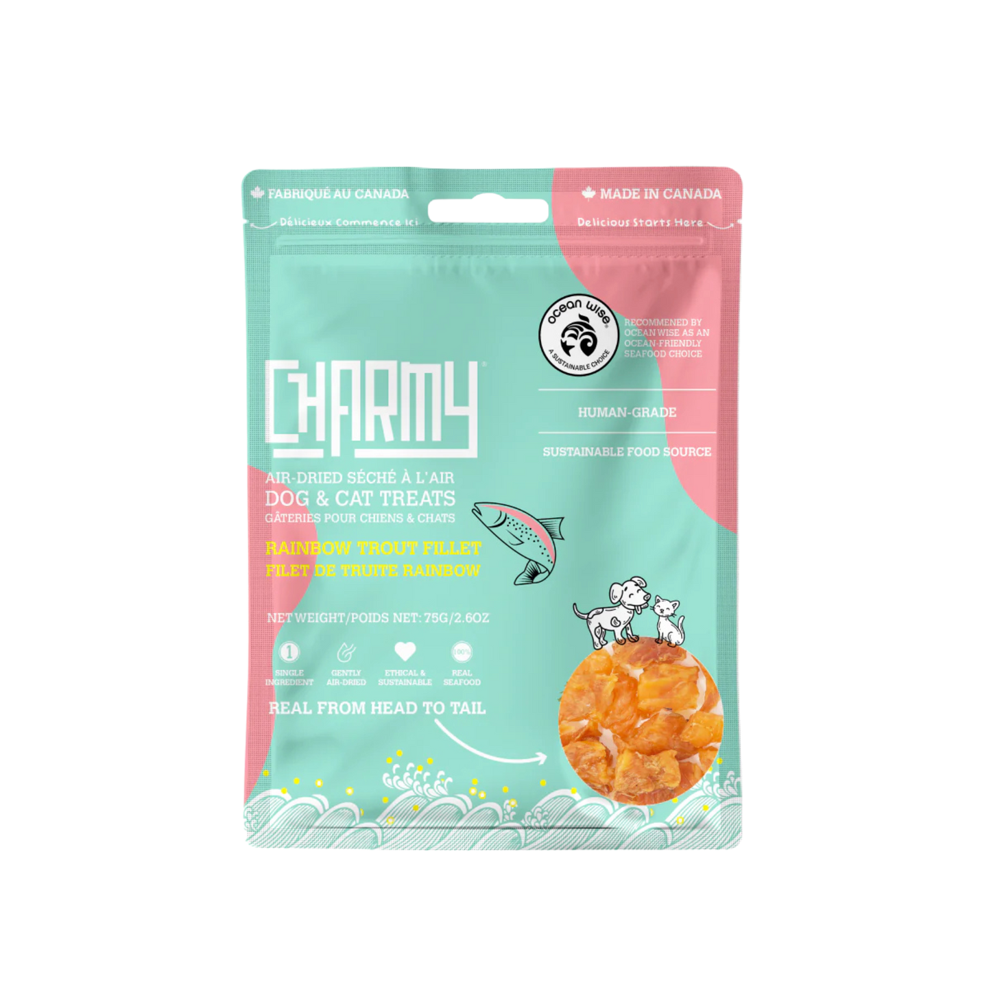 Charmy Air Dried Rainbow Trout for Dogs & Cats