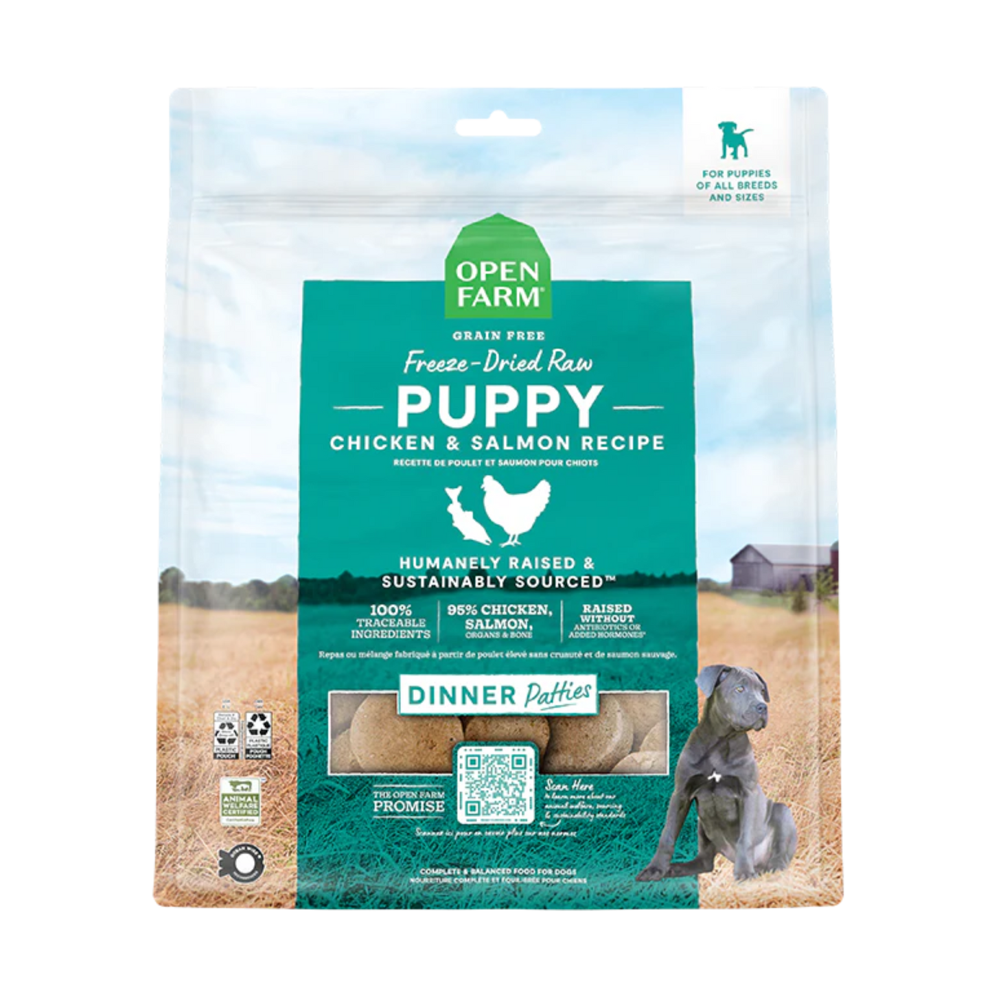 Open Farm Puppy Chicken & Salmon Freeze Dried Raw Patties Recipe