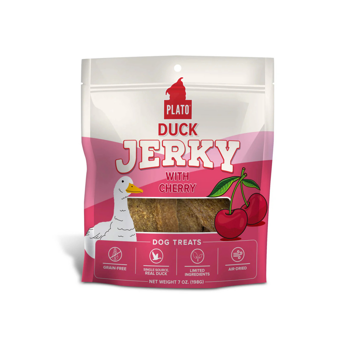 Plato Duck with Cherry Jerky Dog Treats