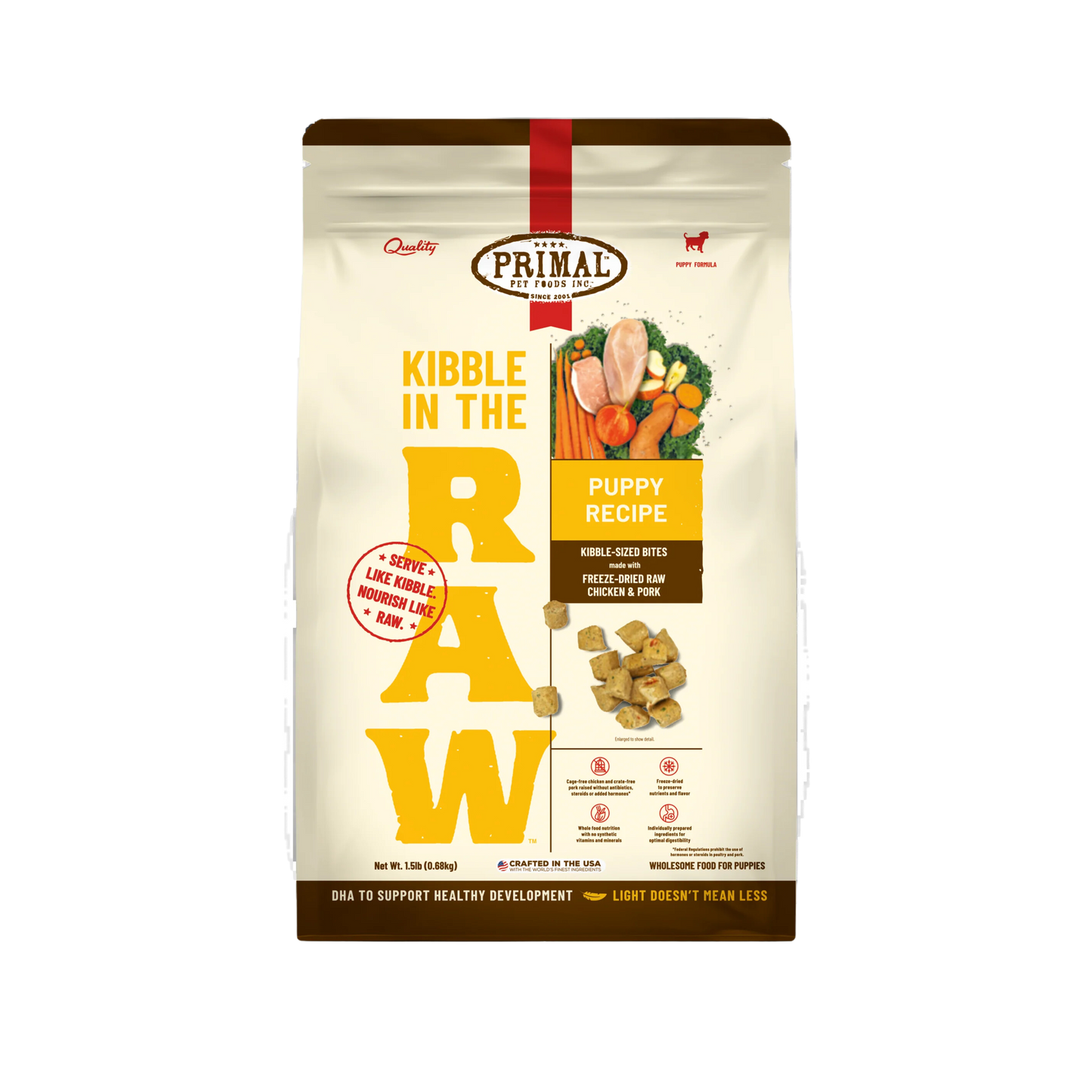 Primal Kibble in the Raw Dog Food Puppy Recipe
