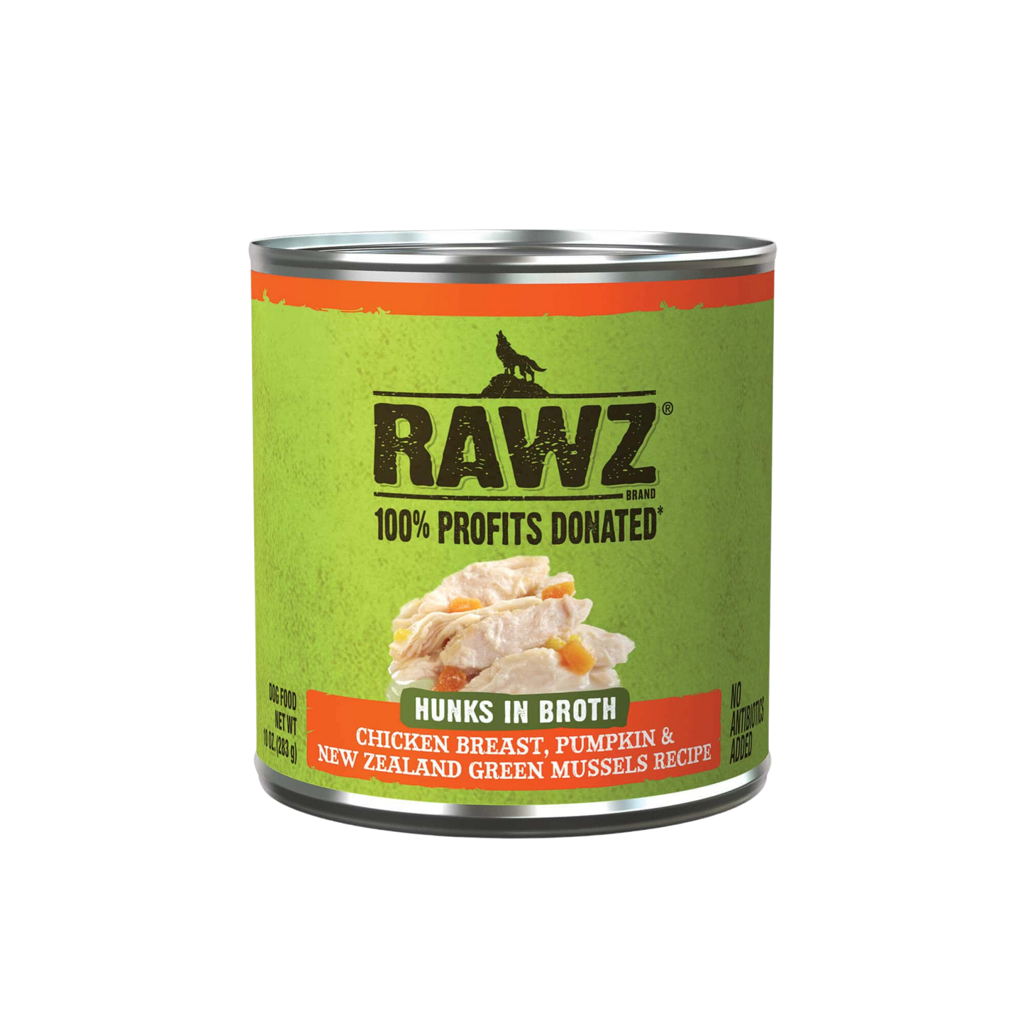 Rawz Hunks in Broth Chicken Breast, Pumpkin, & New Zealand Green Mussels Dog Food Recipe