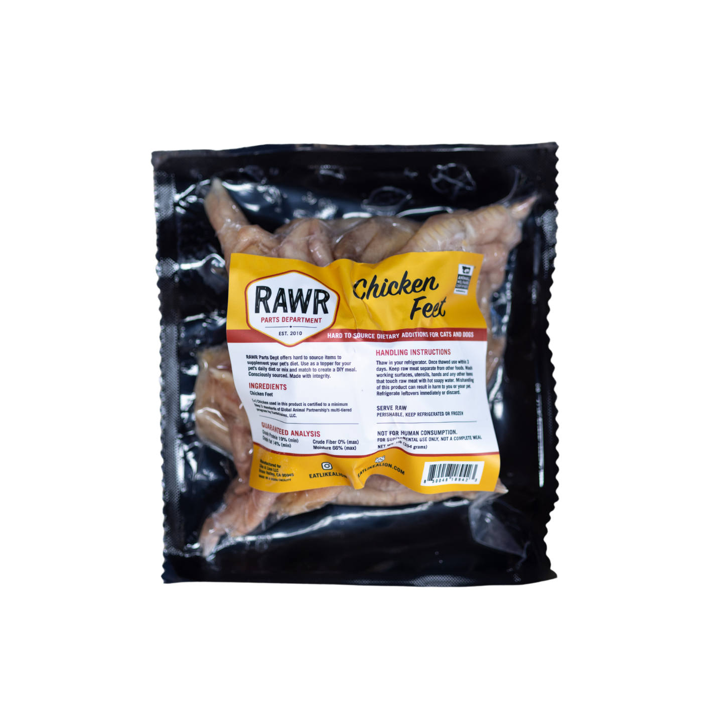 Rawr Frozen Raw Chicken Feet for Dogs & Cats