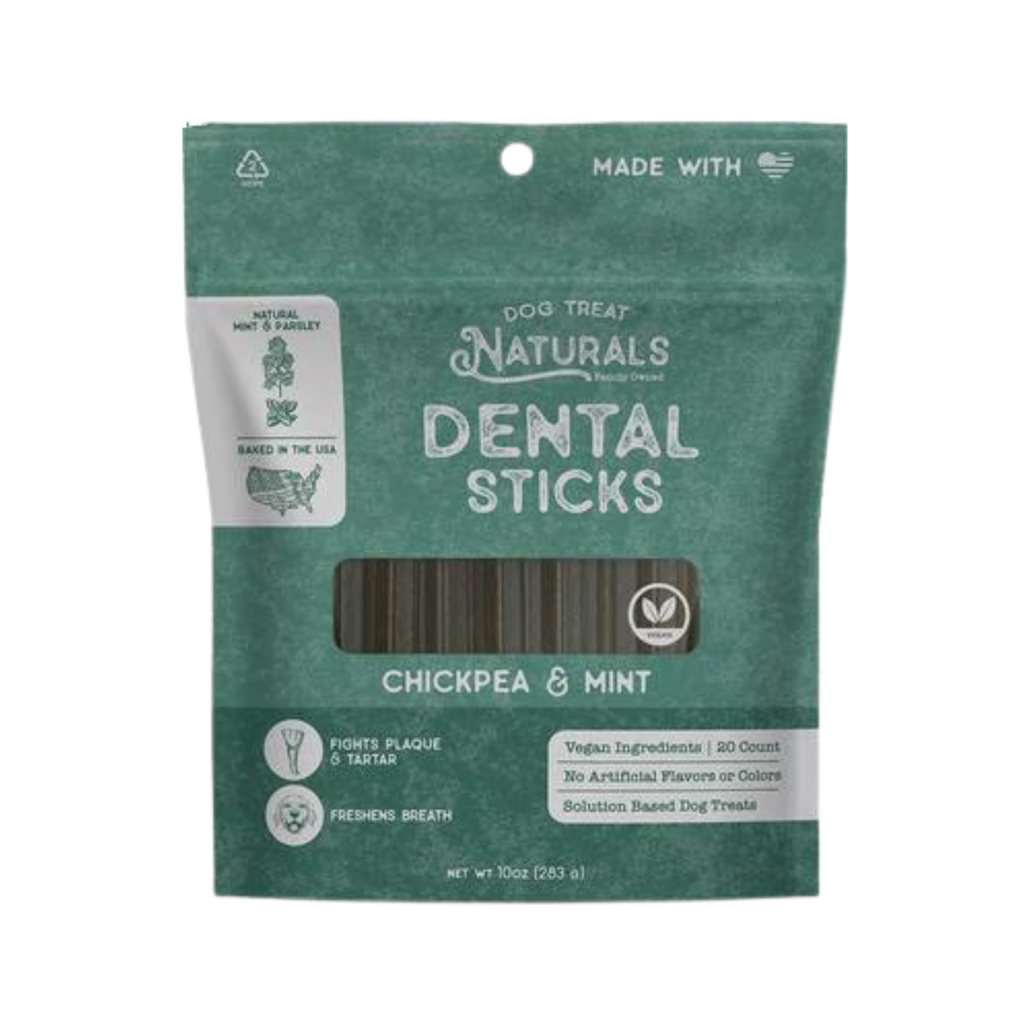 Dog Treat Naturals Chickpea & Mint Dental Sticks