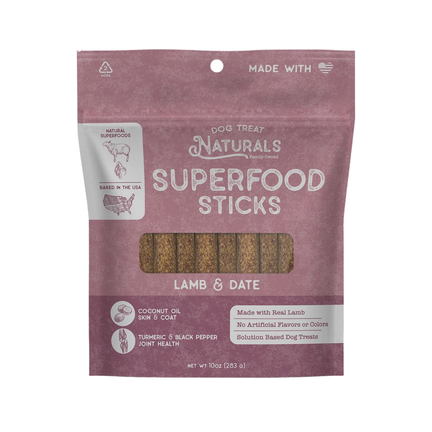 Dog Treat Naturals Lamb & Date Superfood Sticks
