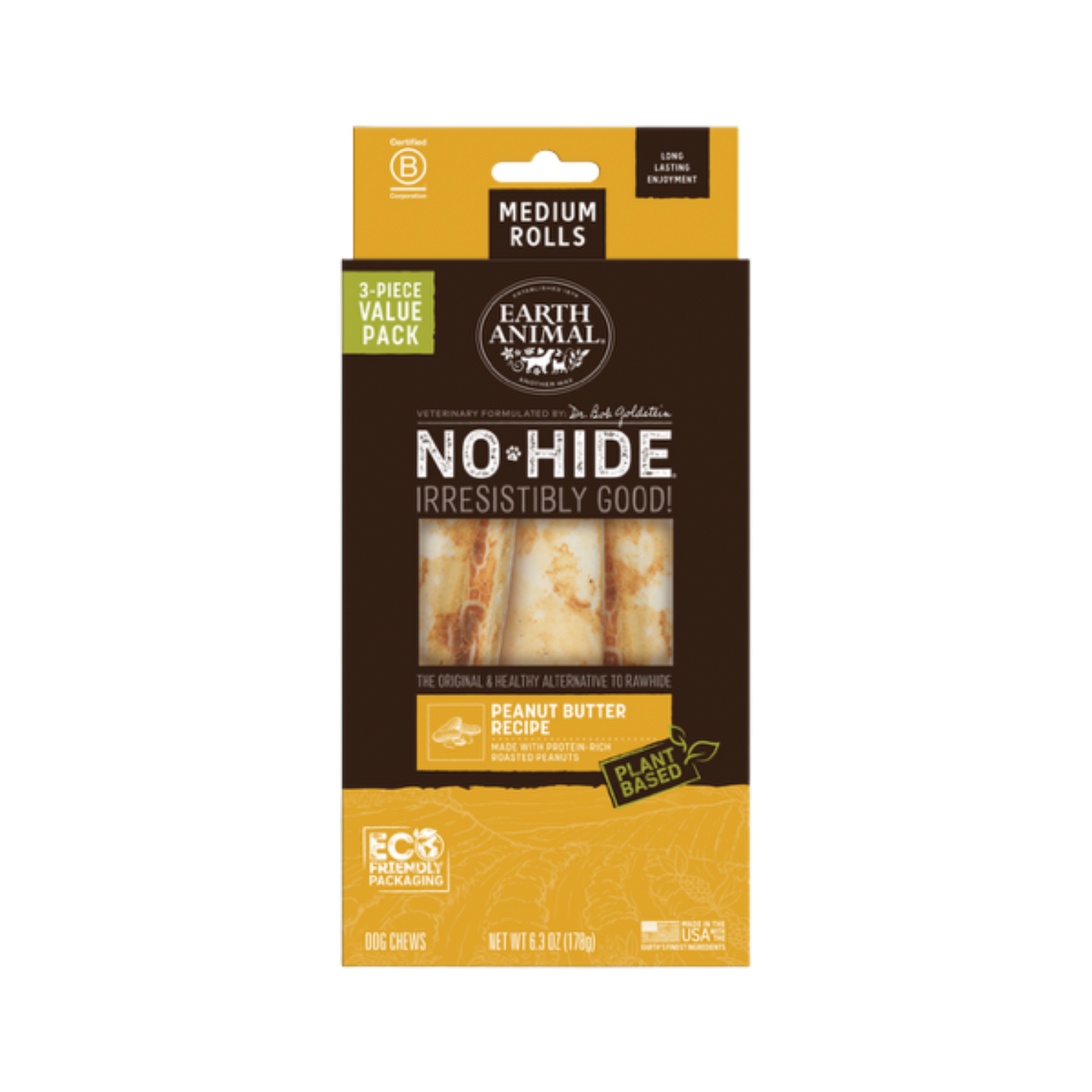 Earth Animal No-Hide Peanut Butter Rolls