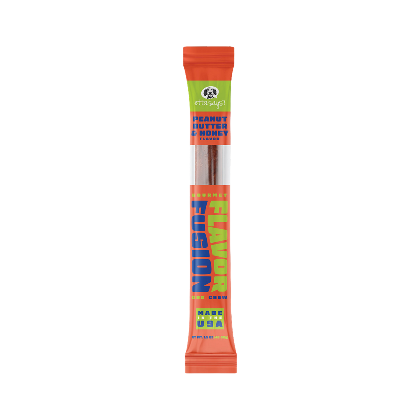 Etta Says Flavor Fusion Gourmet Adult Peanut Butter & Honey Flavor Natural Dog Chew, 1 Count
