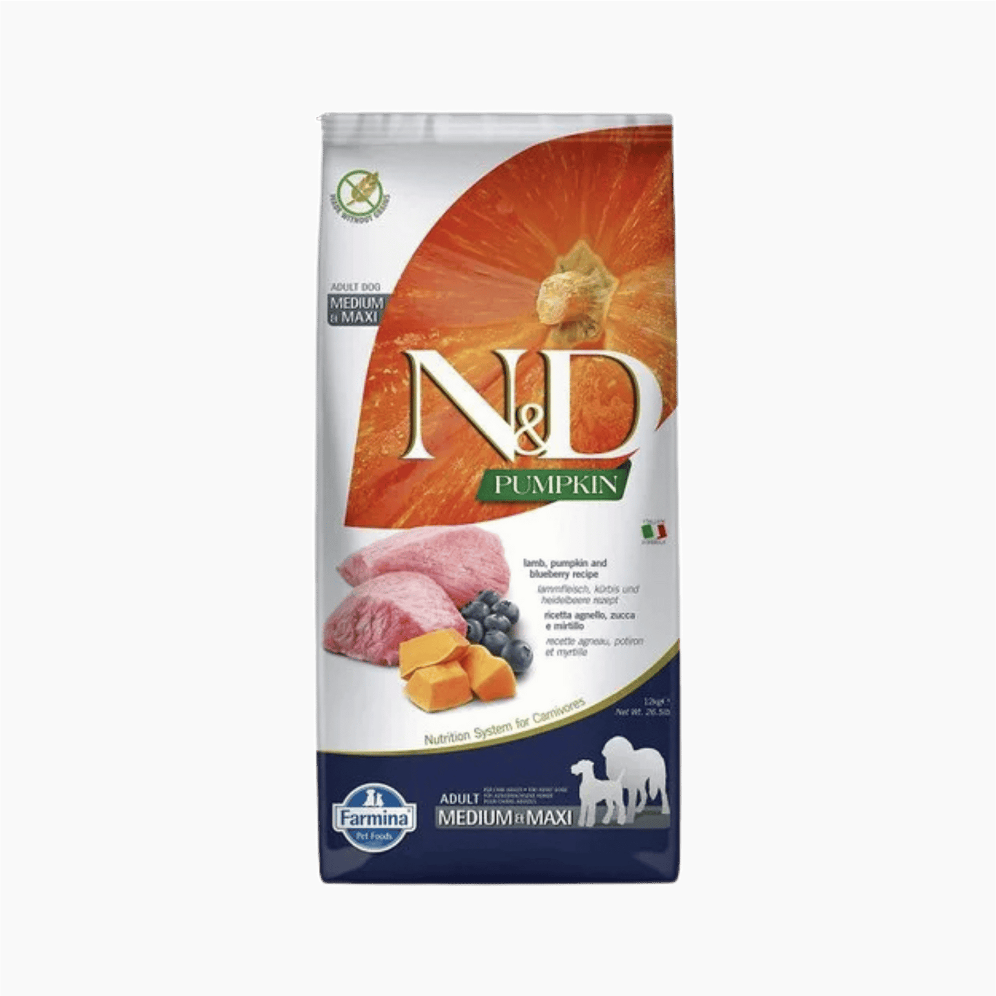 Farmina N&D Lamb & Blueberry Adult Medium & Maxi Dry Dog Food