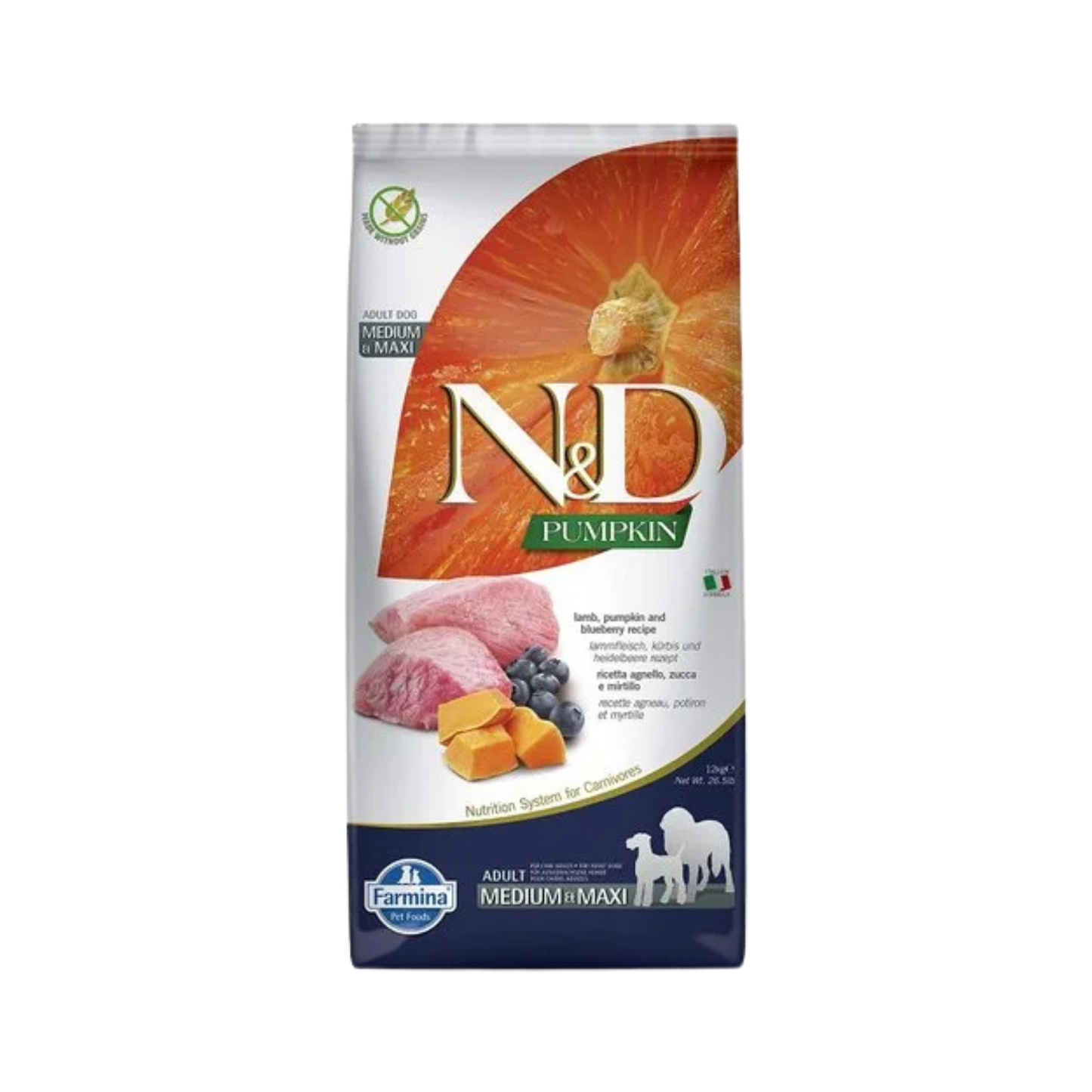Farmina N&D Lamb & Blueberry Adult Medium & Maxi Dry Dog Food