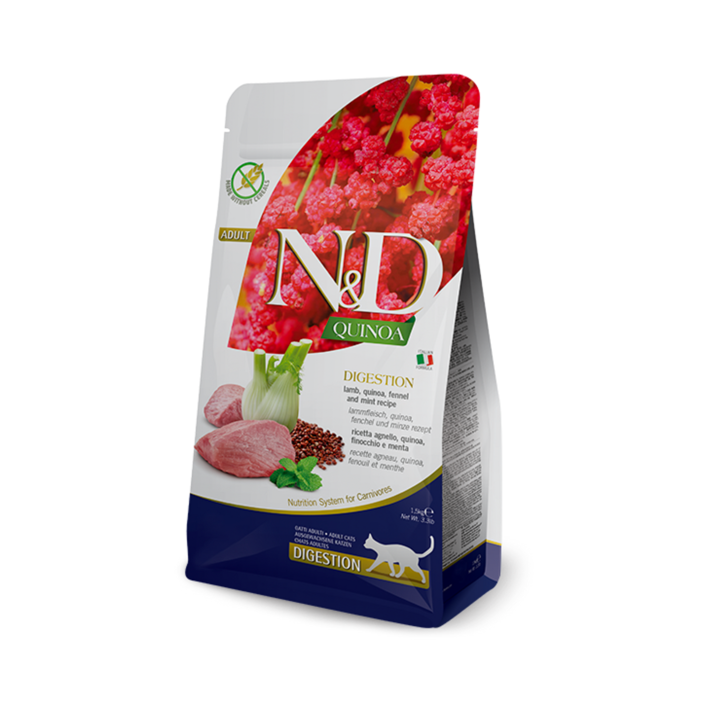 Farmina N&D Lamb, Quinoa, Fennel & Mint Recipe for Digestion Dry Cat Food