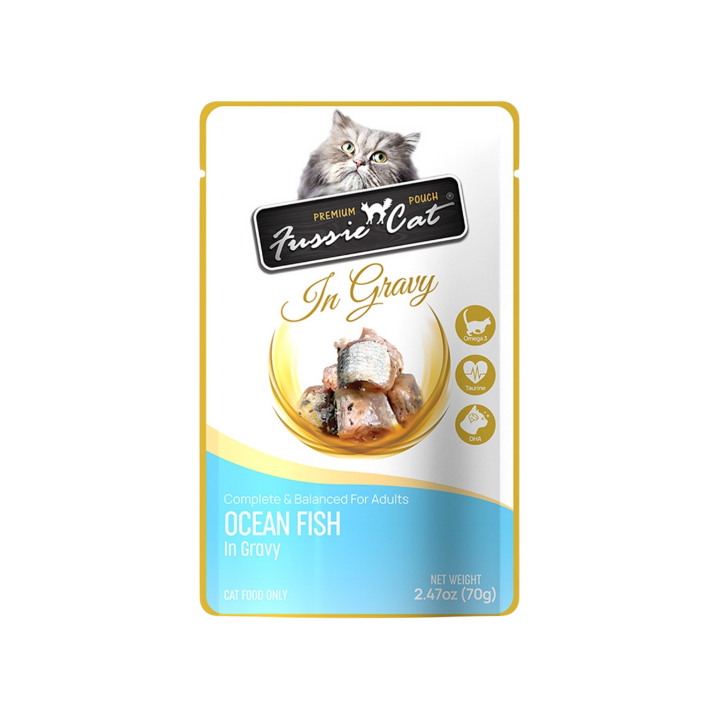 Fussie Cat Ocean Fish in Gravy Pouch Recipe for Cats
