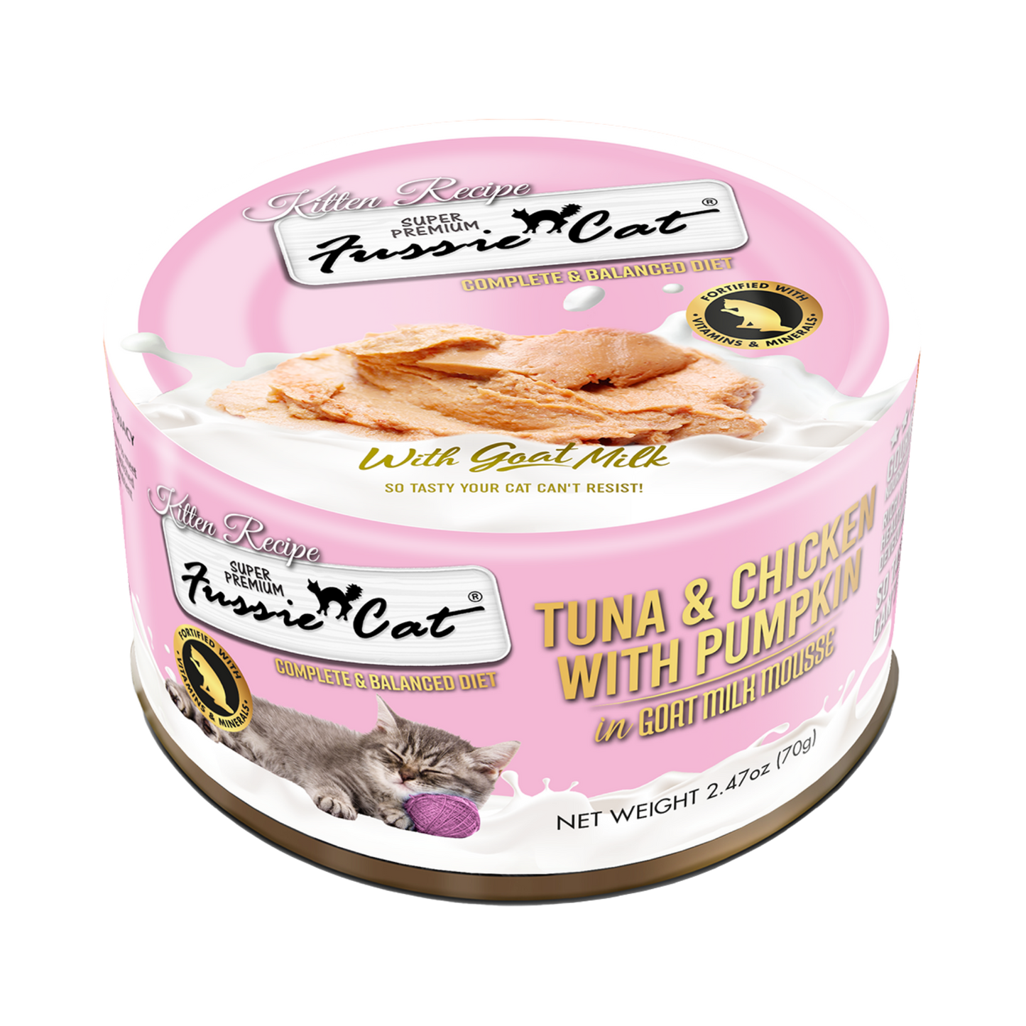 Fussie Cat Tuna & Chicken with Pumpkin In Goat Milk Mousse Kitten Recipe