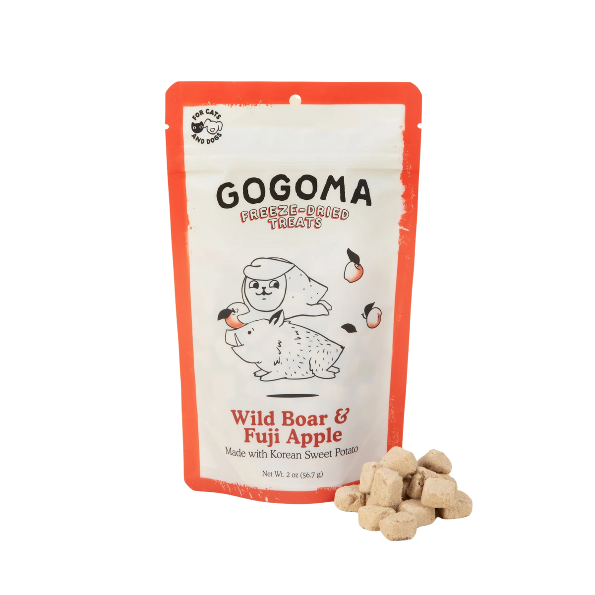 Gogoma Freeze-Dried Wild Boar & Fuji Apple Dog Treats, 2oz