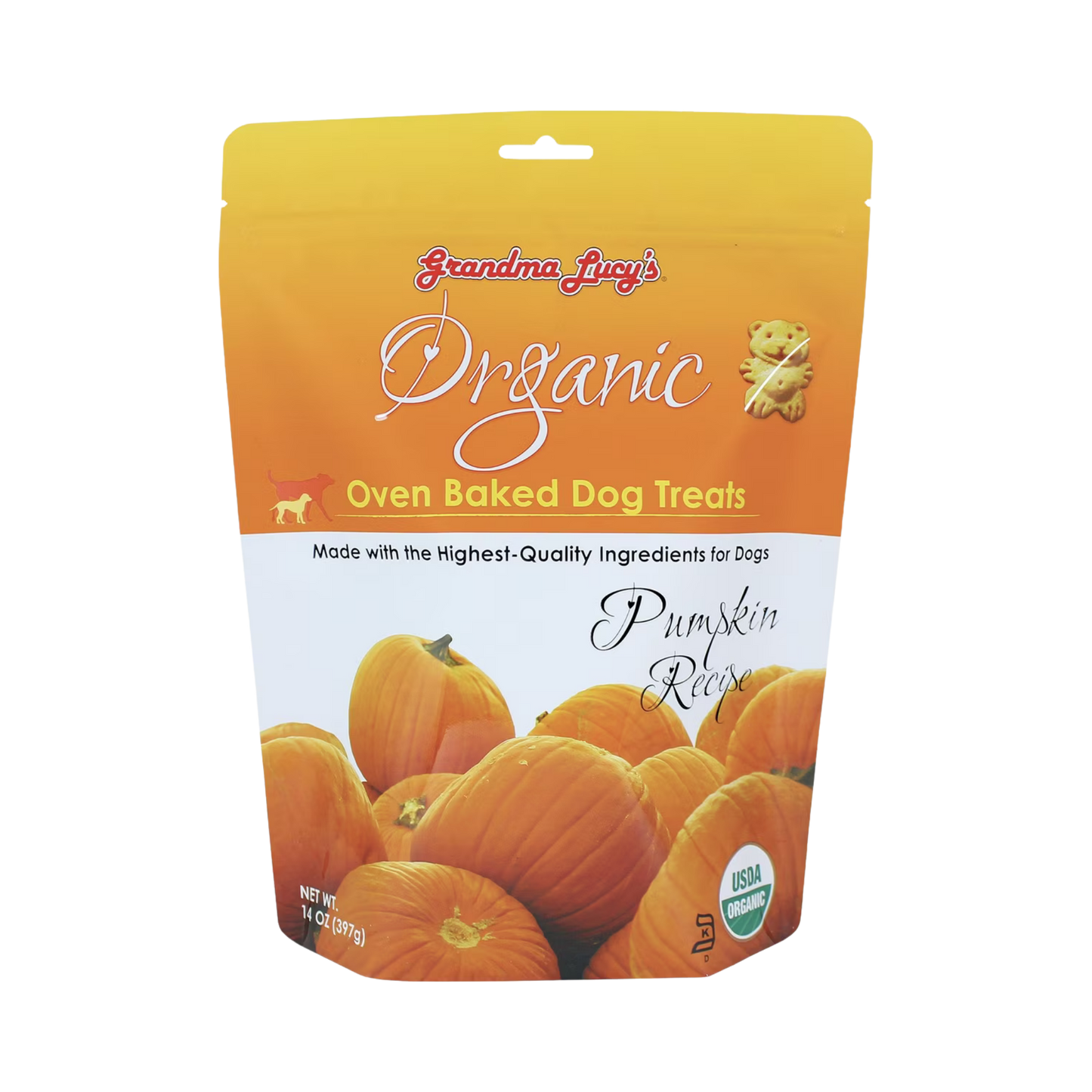 Grandma Lucy's Oven Baked Organic Pumpkin Dog Treats, 14oz