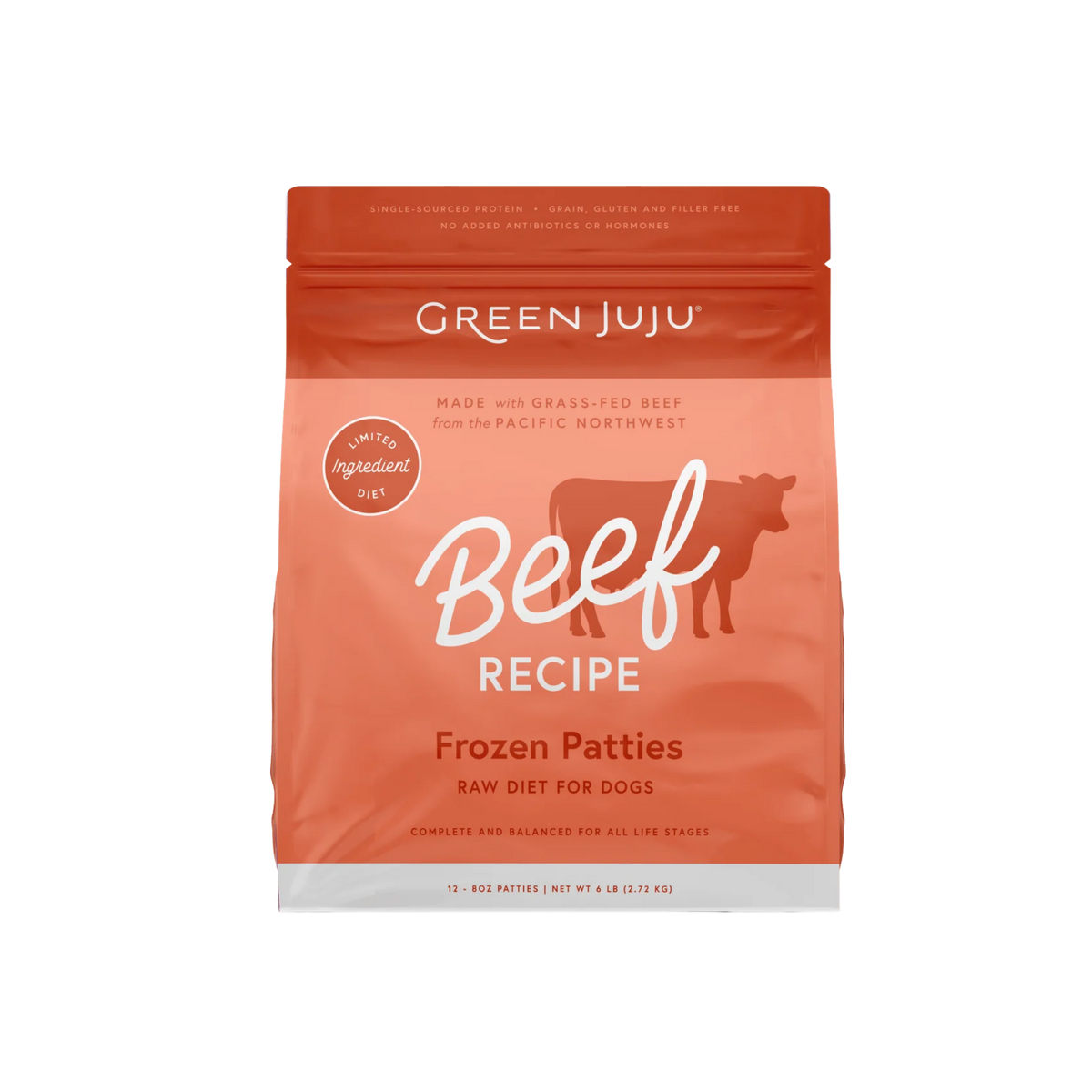 Green Juju Beef Recipe Frozen Patties & Sliders for Dogs