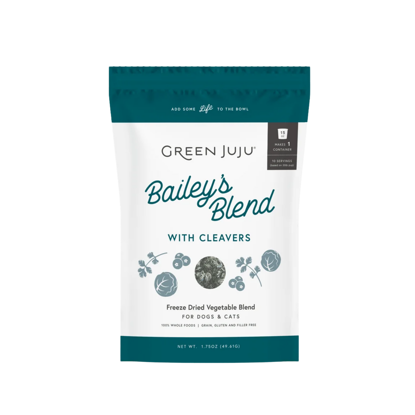Green Juju Freeze-Dried Bailey's Blend with Cleavers for Dogs & Cats