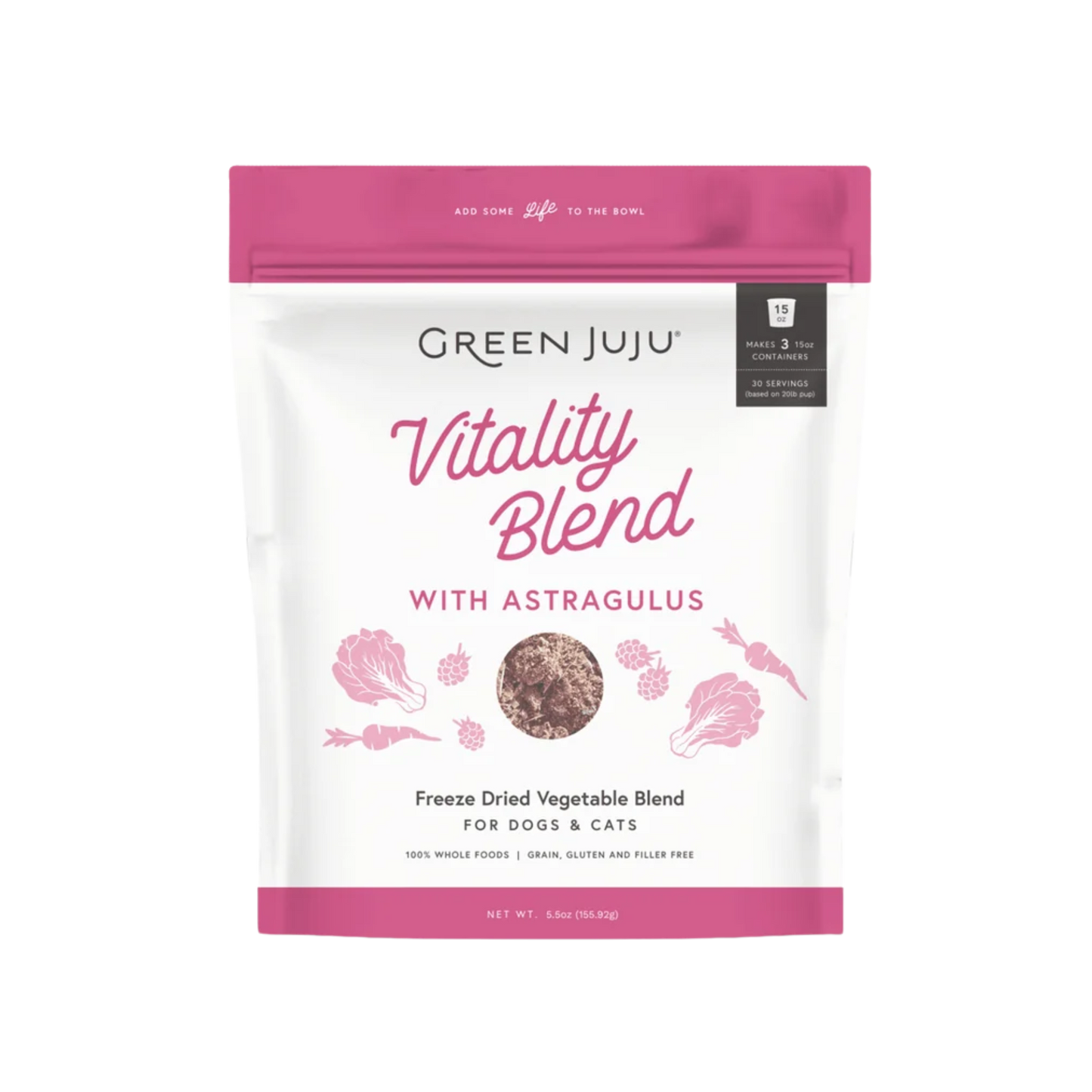 Green Juju Freeze-Dried Vitality Blend with Astragulus for Dogs & Cats