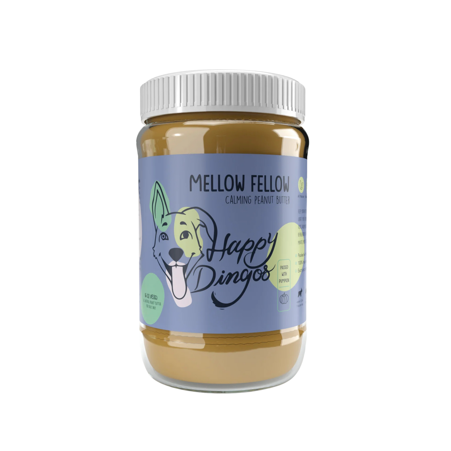 Happy Dingos Mellow Fellow - Calming Peanut Butter for Dogs