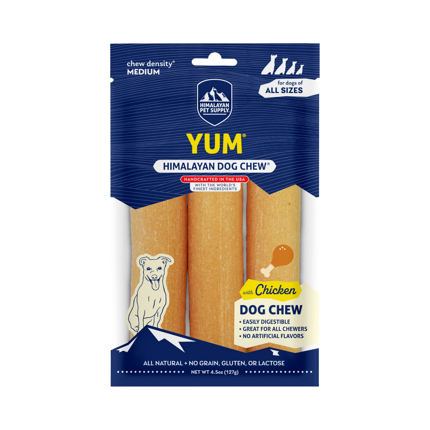 Himalayan Pet Supply Yak Chew Yum Chicken Flavor for Dogs, 4.5oz