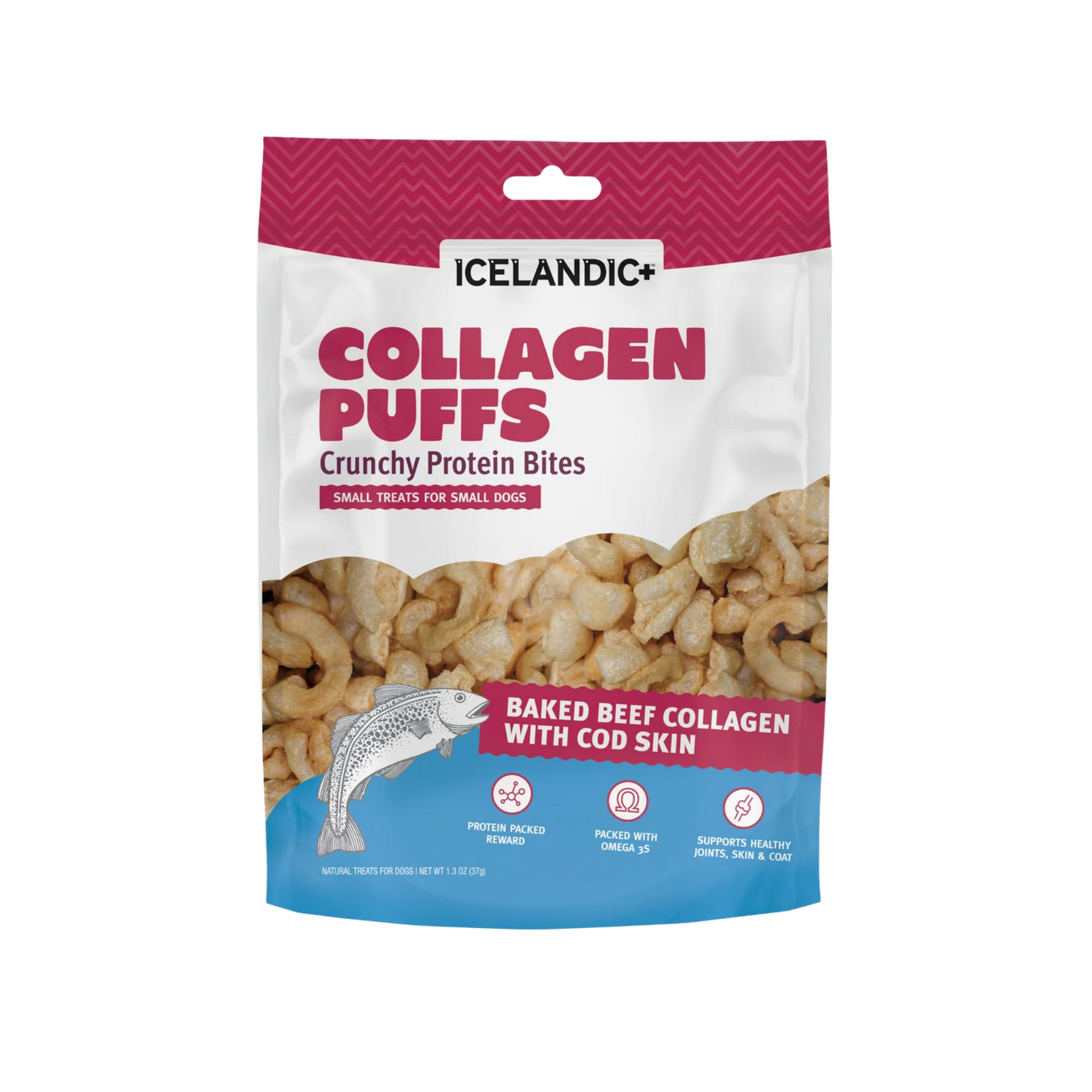Icelandic+ Beef Collagen Puffs with Cod Skin Treats for Dogs