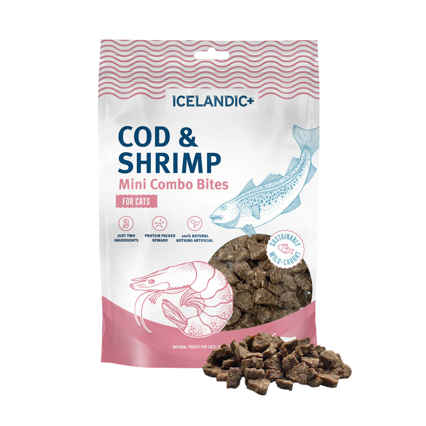 Icelandic+ Cod & Shrimp Mini Combo Bites Treats for Cats