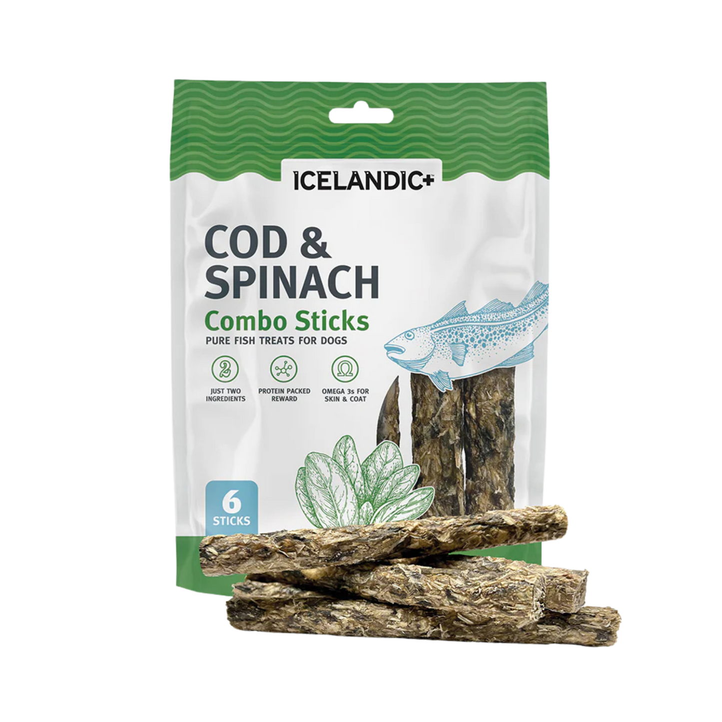 Icelandic+ Cod & Spinach Combo Sticks For Dogs