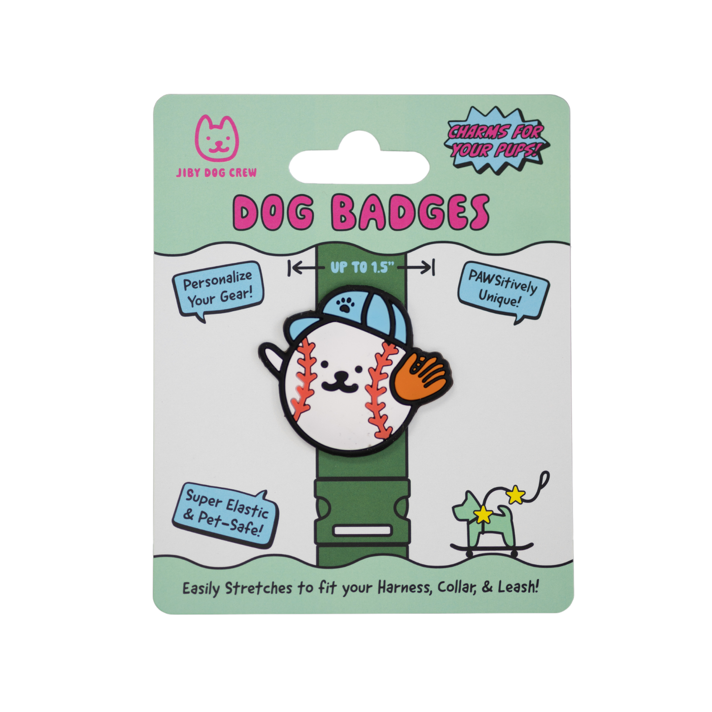 Jiby Baseball Dog Badge