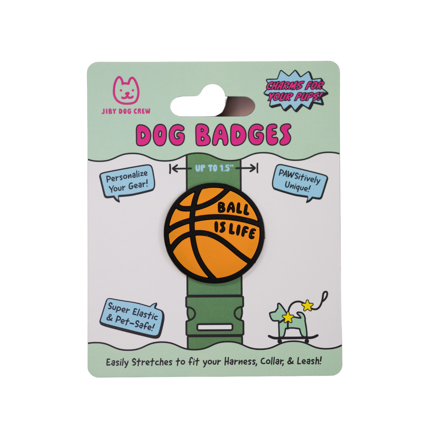 Jiby Basketball Dog Badge