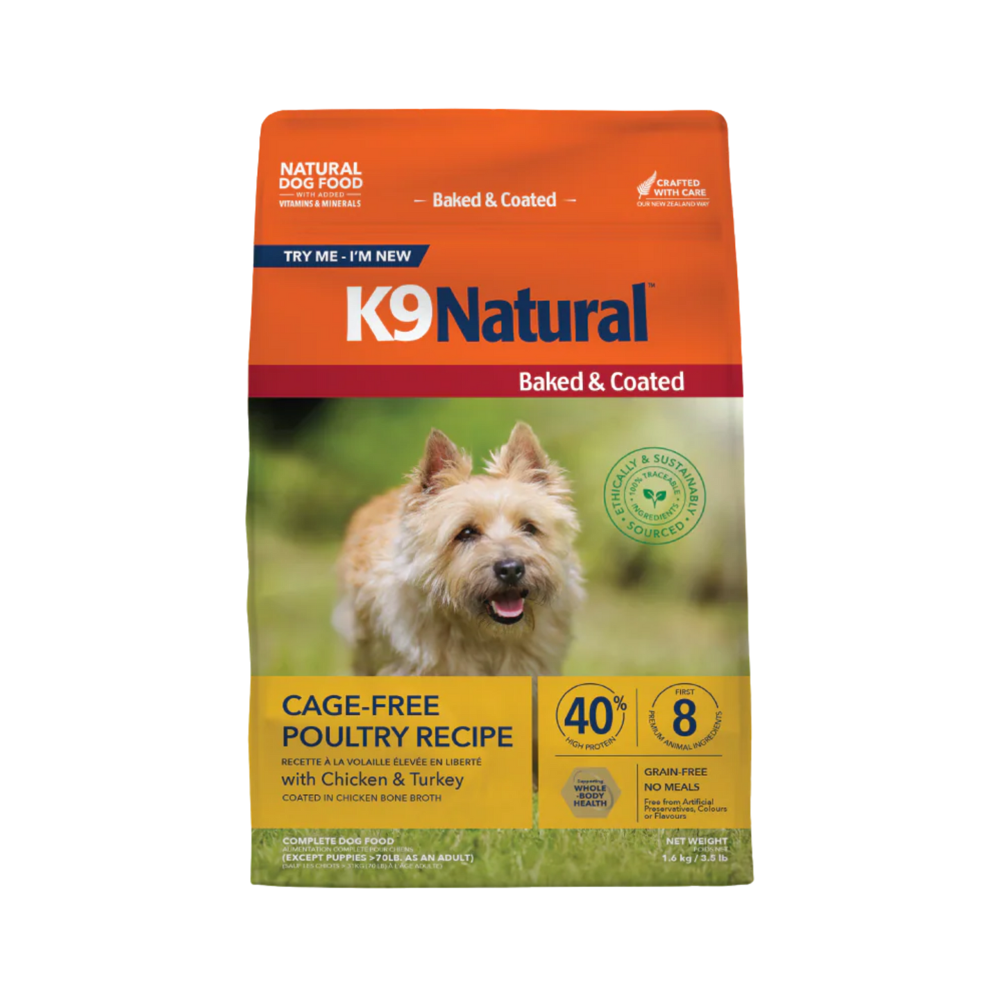 K9 Natural Baked & Coated Cage-Free Poultry Recipe Dog Food