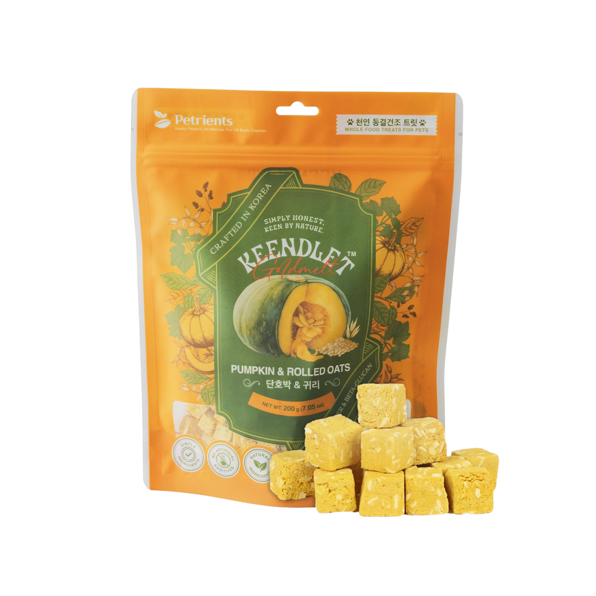 Keendlet Freeze-Dried Goldmelt with Pumpkin & Rolled Oats for Dogs & Cats, 7.05oz