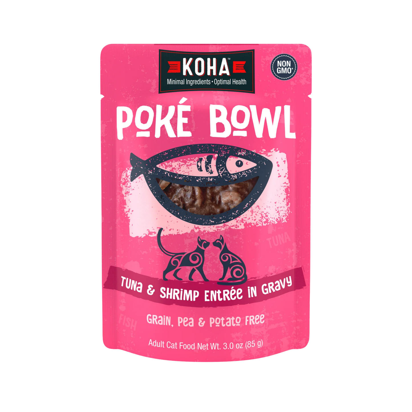 Koha Poké Bowl Tuna & Shrimp Entrée in Gravy for Cats, 3oz