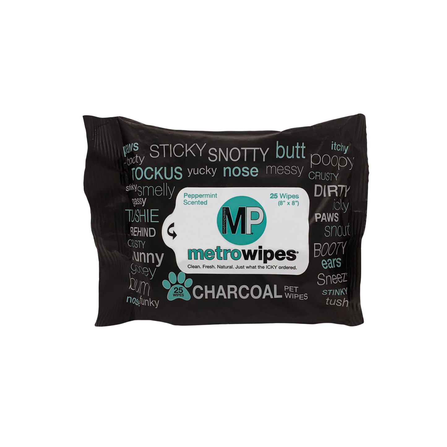 Metro Paws Pet Wipes Charcoal Peppermint