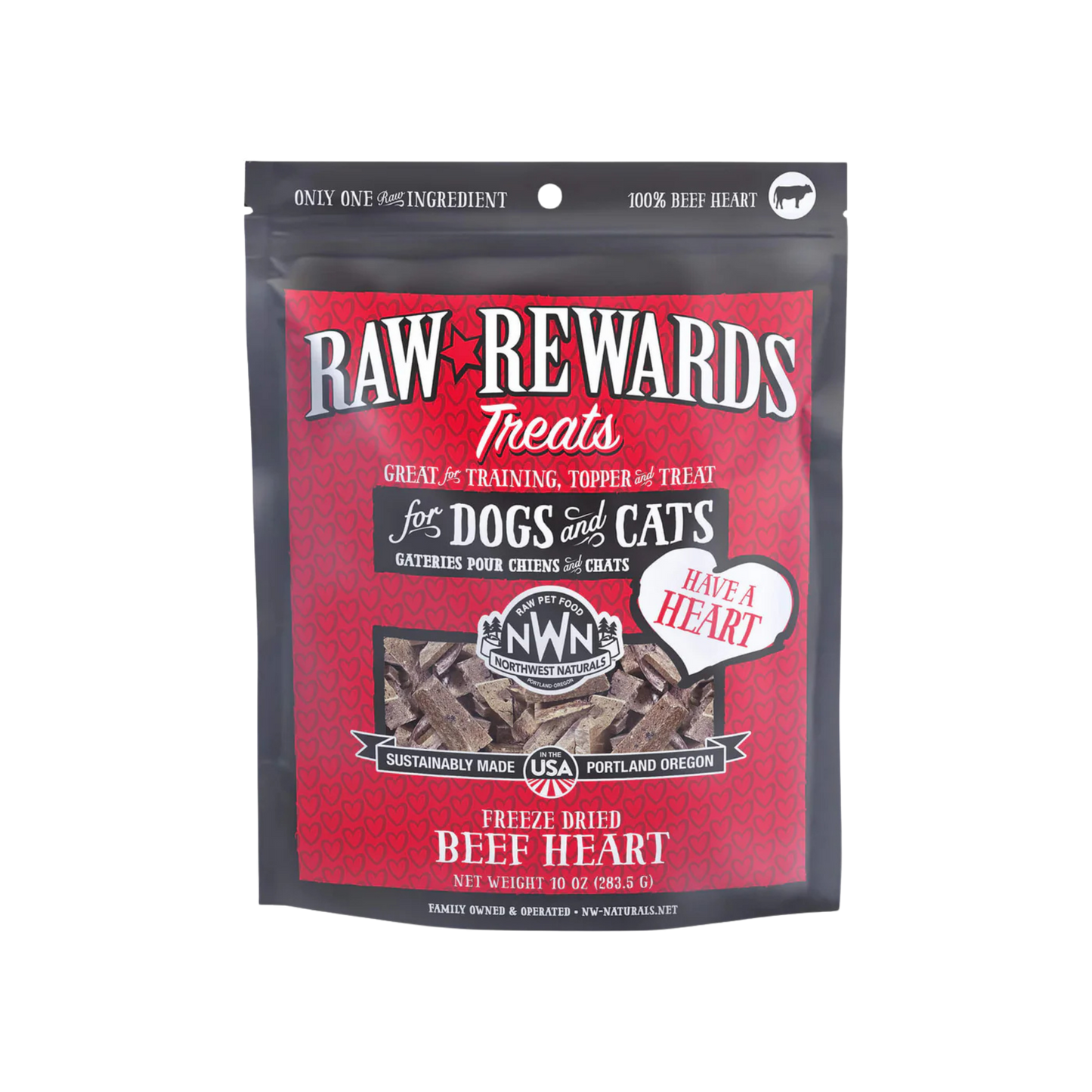 Northwest Naturals Raw Rewards Freeze-Dried Beef Heart for Dogs & Cats