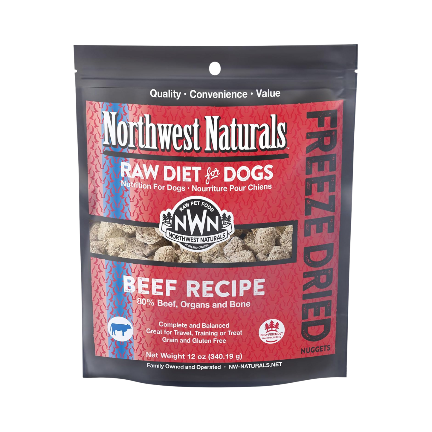 Northwest Naturals Freeze Dried Beef Recipe Raw Diet for Dogs