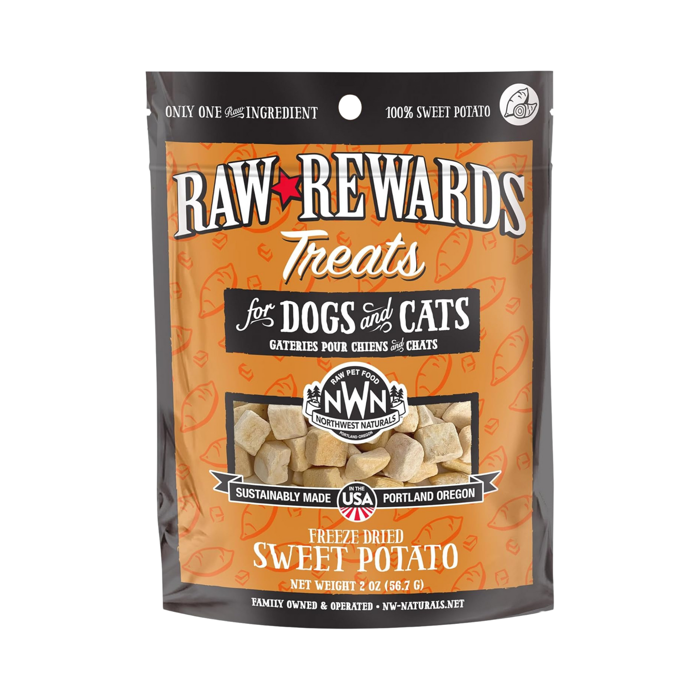 Northwest Naturals Raw Rewards Freeze-Dried Sweet Potato for Dogs & Cats
