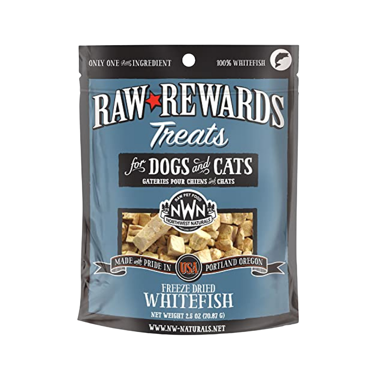 Northwest Naturals Raw Rewards Freeze-Dried Whitefish for Dogs & Cats