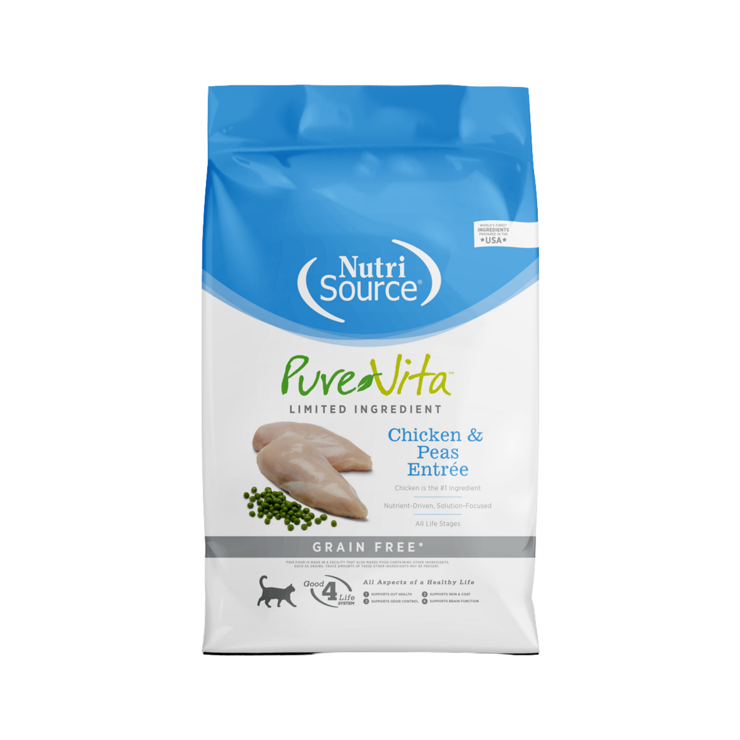 NutriSource PureVita Grain Free Chicken & Peas Entrée Limited Ingredient Cat Food