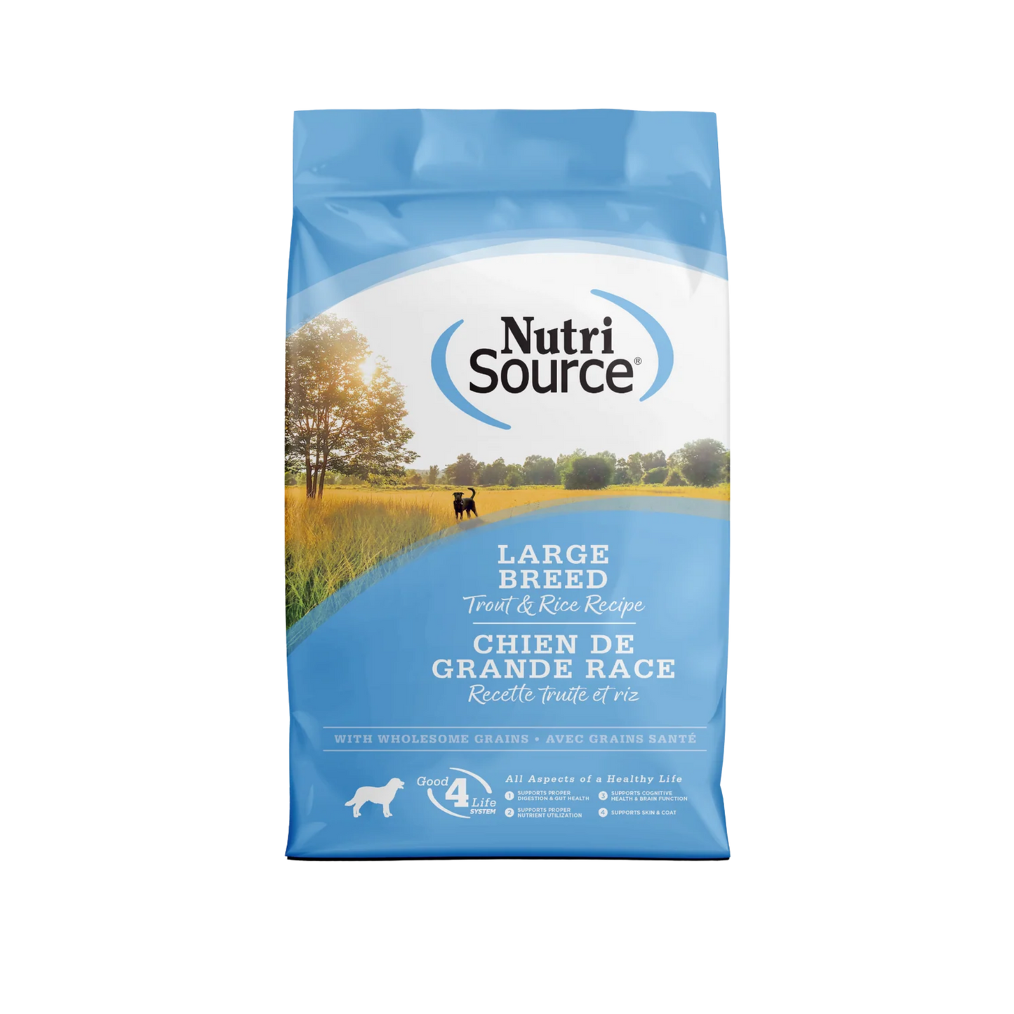 NutriSource Large Breed Trout & Rice Dry Dog Food, 26lb