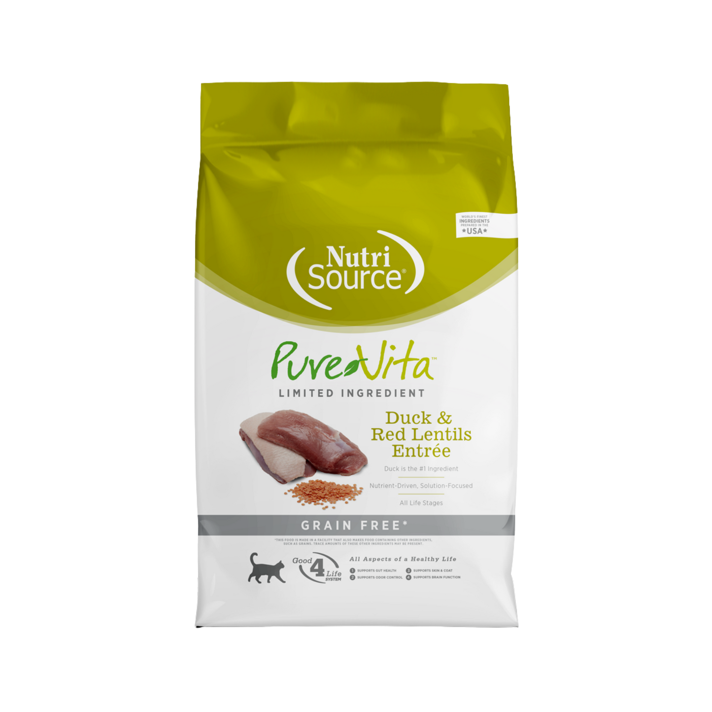 NutriSource PureVita Grain Free Duck & Red Lentils Entrée Limited Ingredient Cat Food