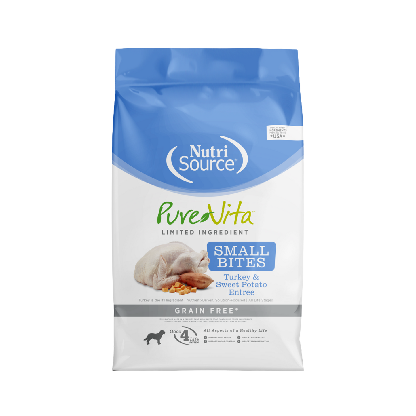 NutriSource PureVita Small Bites Turkey & Sweet Potato Entrée Dry Dog Food