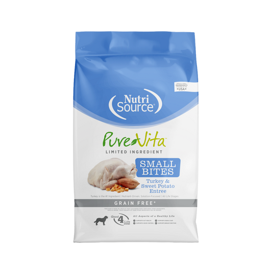 NutriSource PureVita Small Bites Turkey & Sweet Potato Entrée Dry Dog Food