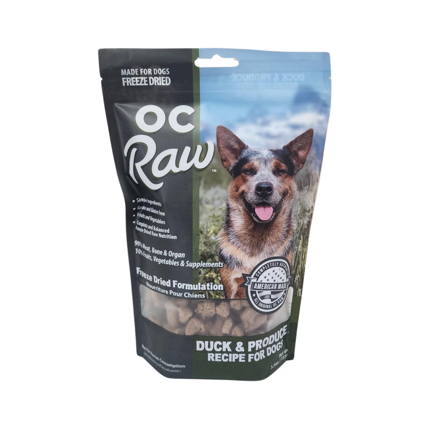 OC Raw Freeze-Dried Duck & Produce Recipe, 5.5oz