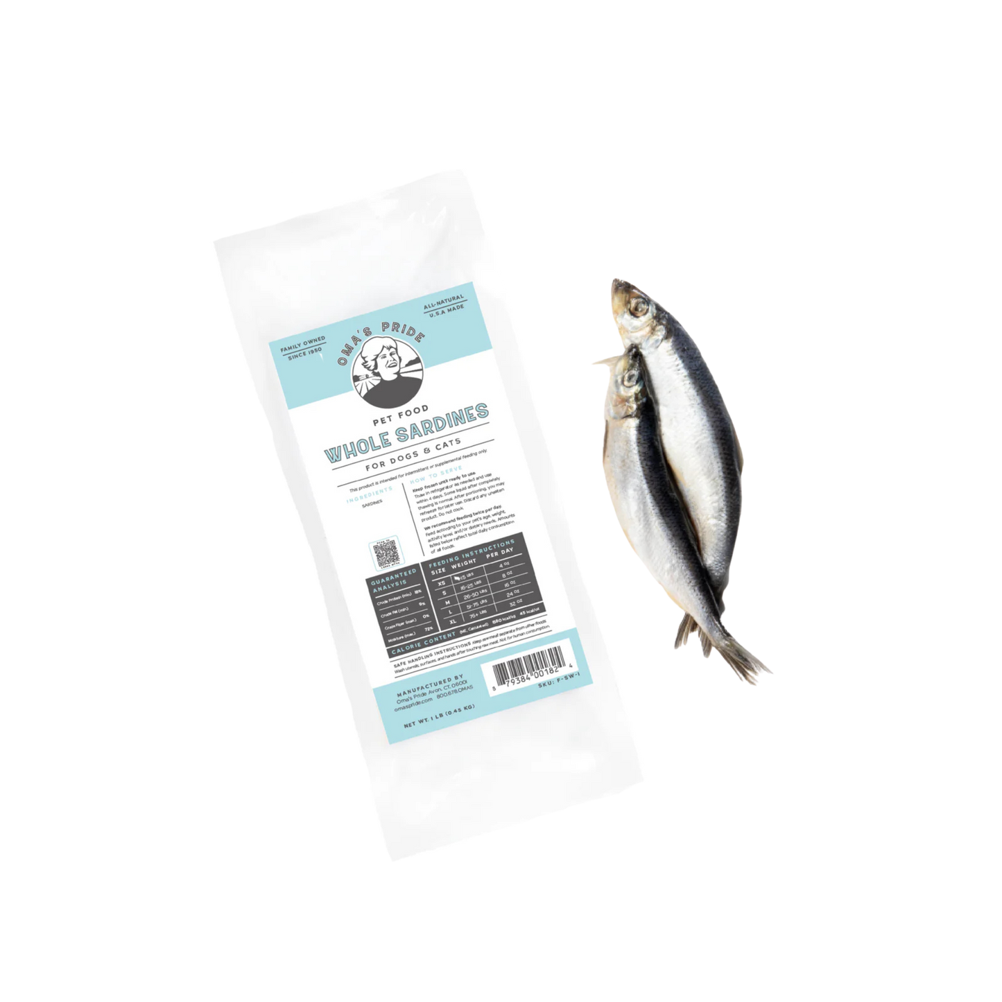 Oma's Pride Whole Sardines for Dogs & Cats