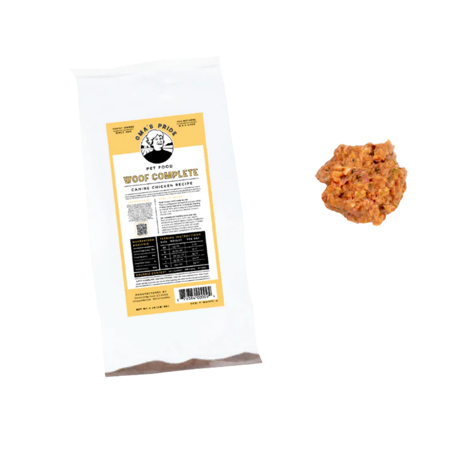 Oma's Pride Woof Complete Raw Chicken Recipe for Dogs