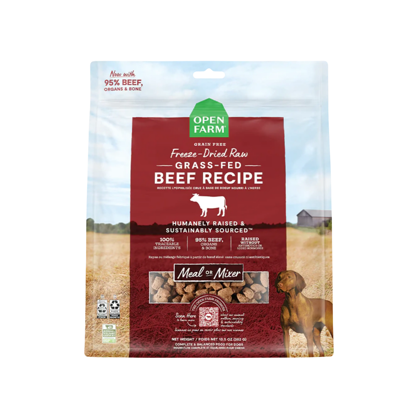 Open Farm Grass-Fed Beef Freeze Dried Raw Morsels for Dogs