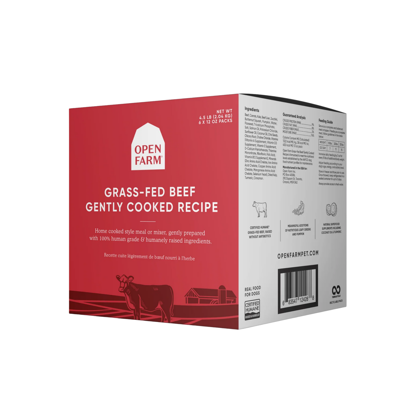 Open Farm Grass-Fed Beef Grain-Free Freshly Crafted Dog Food Bulk Box