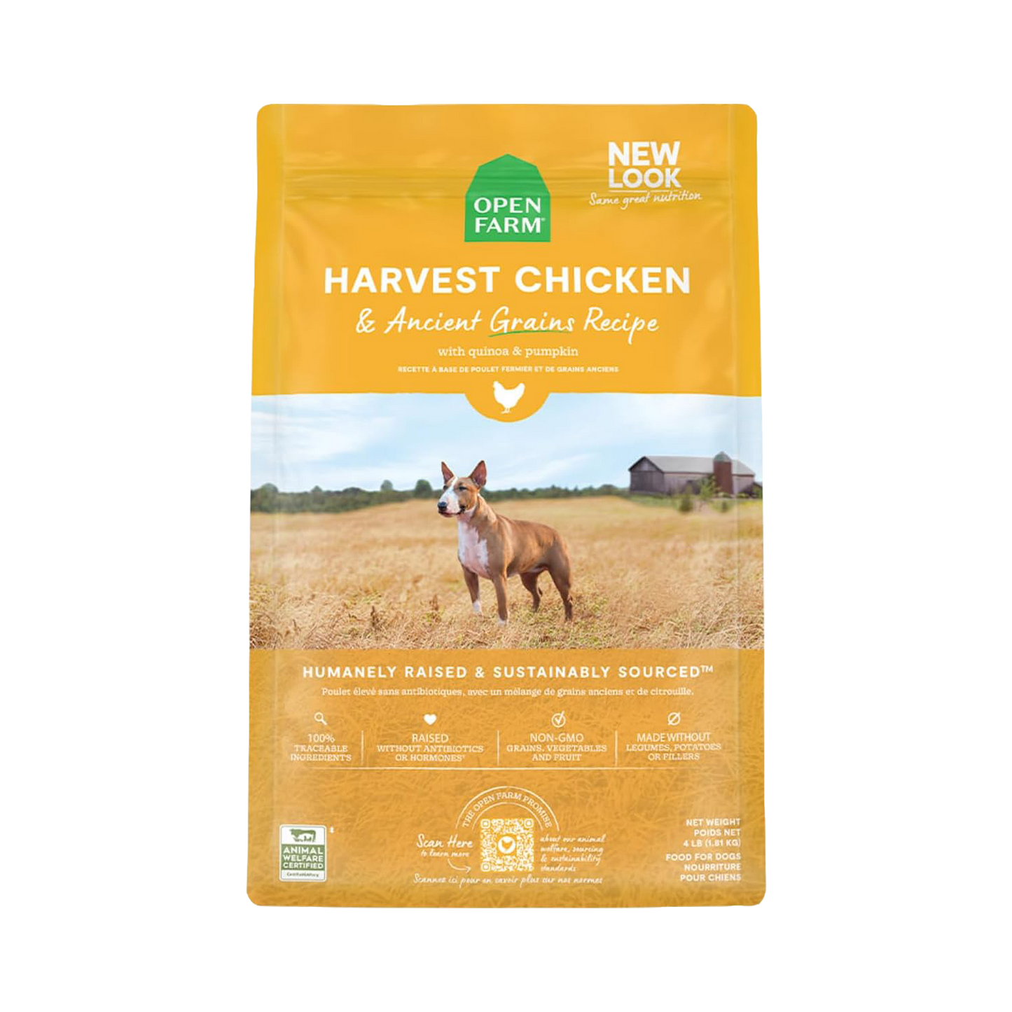 Open Farm Harvest Chicken & Ancient Grains Dry Dog Food, 22lb